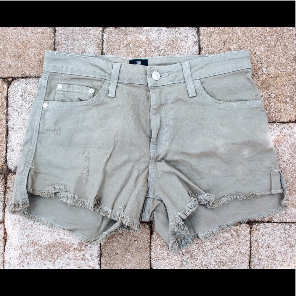 Just Black olive jean shorts